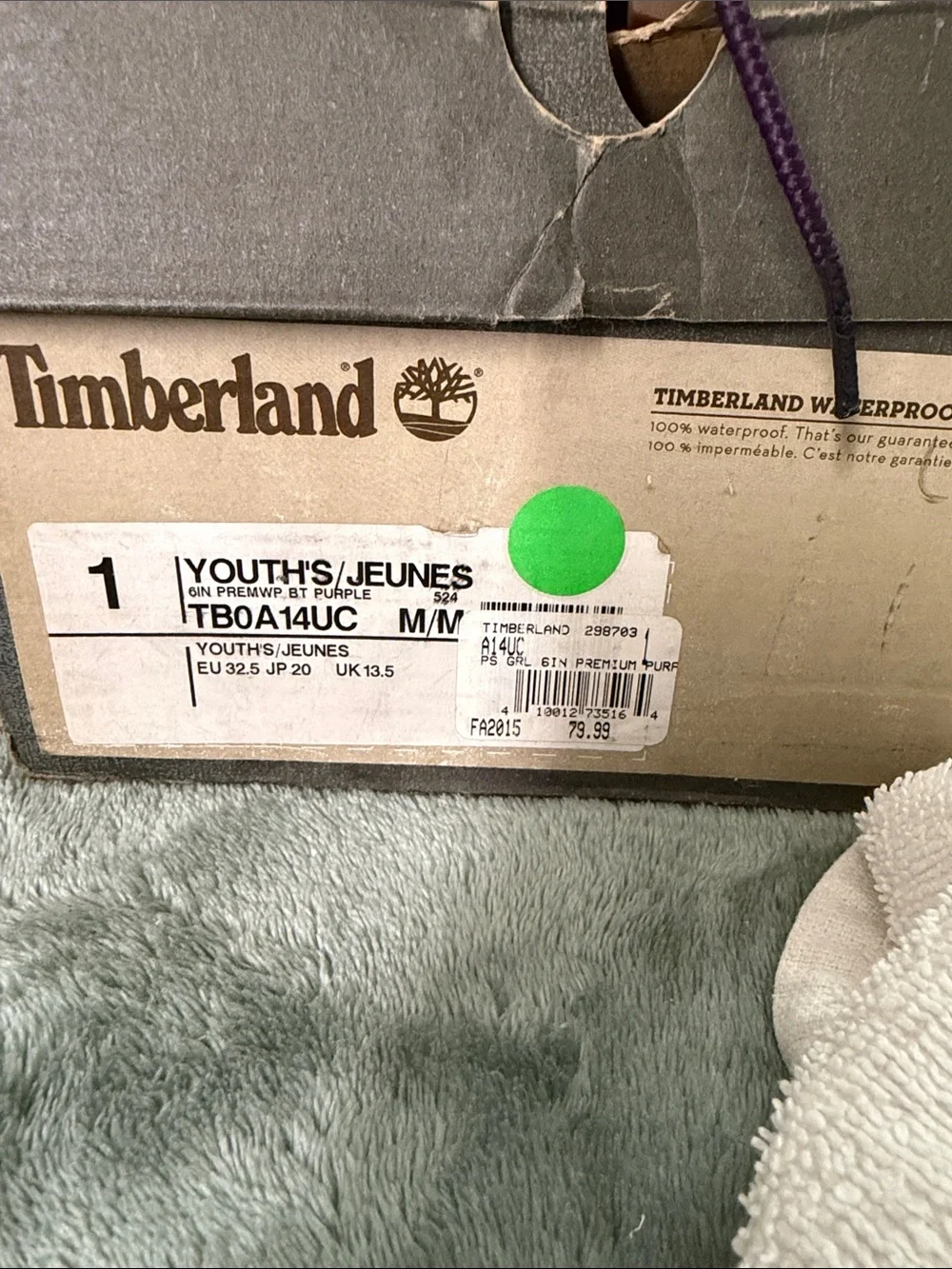 Timberland Kids Purple Lace-Up Waterproof Boots